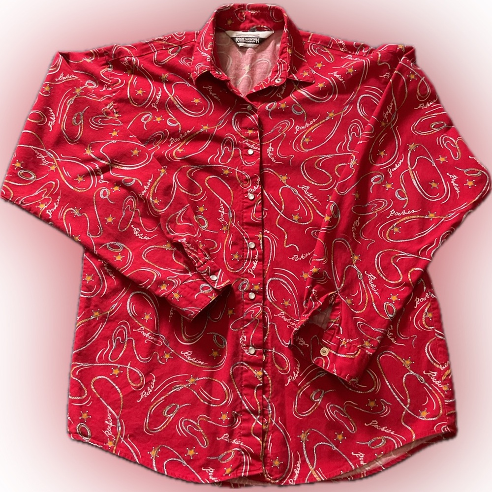Vtg Rocky Mountain Red Western Shirt